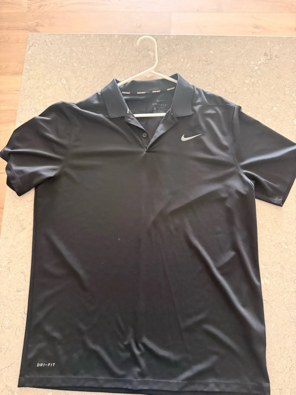 Nike Black Short-Sleeve Polo with Reflective Swoosh